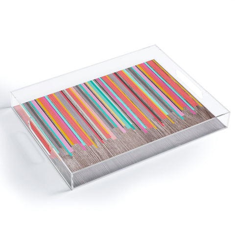 Iveta Abolina Stripe Happy Acrylic Tray