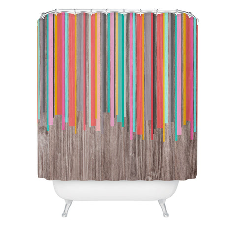 Iveta Abolina Stripe Happy Shower Curtain