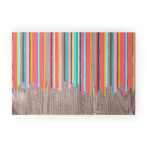 Iveta Abolina Stripe Happy Welcome Mat