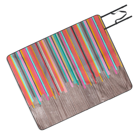 Iveta Abolina Stripe Happy Picnic Blanket