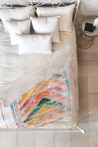 Iveta Abolina Sun Kissed Chevron Fleece Throw Blanket