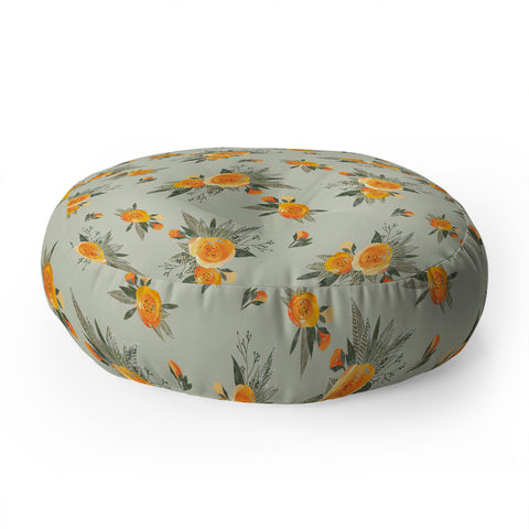 Iveta Abolina Tangerine Burst Floor Pillow Round