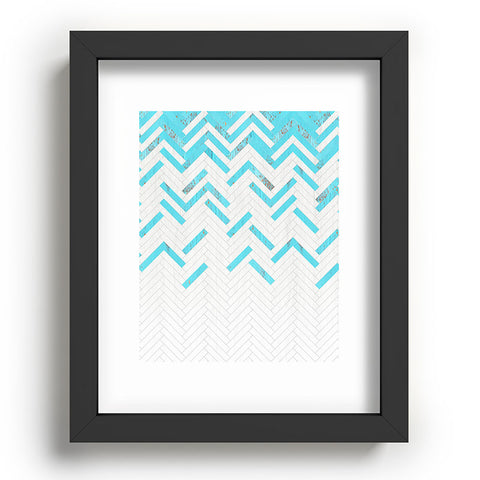 Iveta Abolina Teal Chevron Recessed Framing Rectangle