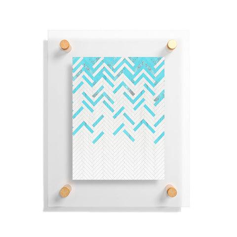 Iveta Abolina Teal Chevron Floating Acrylic Print