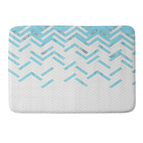 Iveta Abolina Teal Chevron Memory Foam Bath Mat
