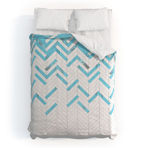 Iveta Abolina Teal Chevron Comforter