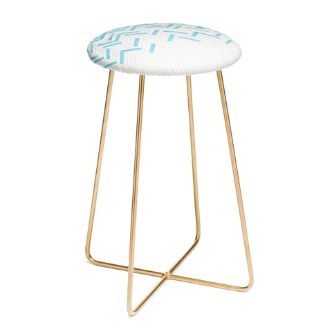 Iveta Abolina Teal Chevron Counter Stool