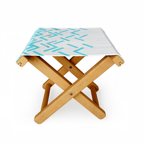 Iveta Abolina Teal Chevron Folding Stool