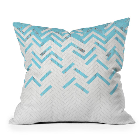 Iveta Abolina Teal Chevron Throw Pillow