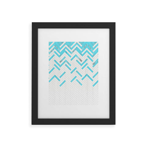 Iveta Abolina Teal Chevron Framed Art Print