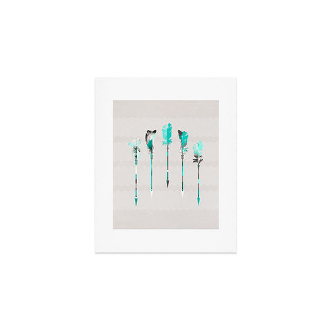 Iveta Abolina Teal Feathers Art Print