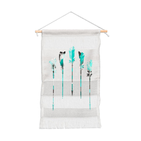 Iveta Abolina Teal Feathers Wall Hanging Portrait