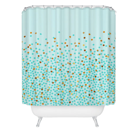 Iveta Abolina Teal Splash Shower Curtain