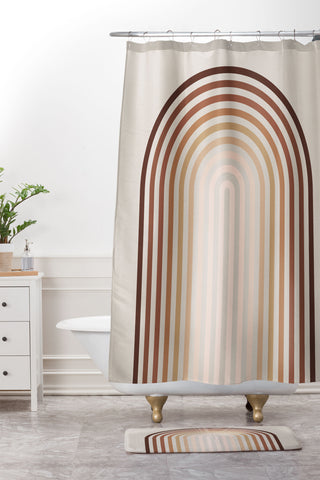Iveta Abolina Terra Ombre Arches Shower Curtain And Mat