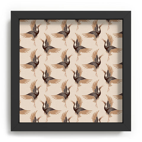 Iveta Abolina Terracotta Cranes Cream Recessed Framing Square