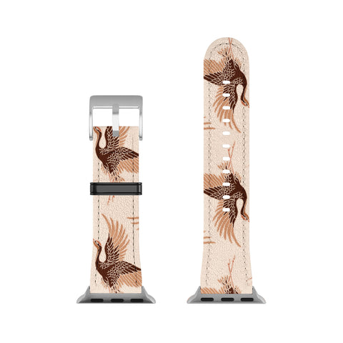 Iveta Abolina Terracotta Cranes Cream Apple Watch Band