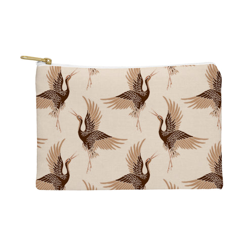 Iveta Abolina Terracotta Cranes Cream Pouch
