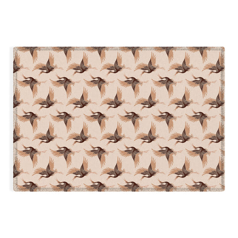 Iveta Abolina Terracotta Cranes Cream Outdoor Rug