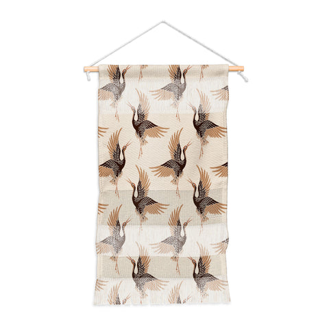 Iveta Abolina Terracotta Cranes Cream Wall Hanging Portrait