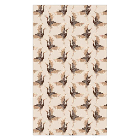 Iveta Abolina Terracotta Cranes Cream Tablecloth