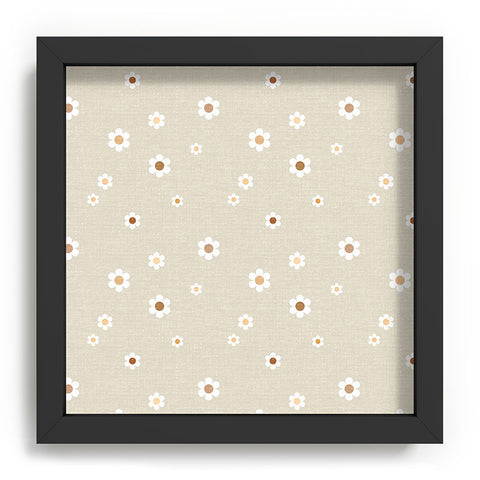 Iveta Abolina Tossed Daisies Neutral Recessed Framing Square