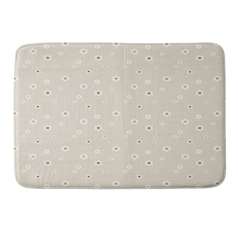 Iveta Abolina Tossed Daisies Neutral Memory Foam Bath Mat