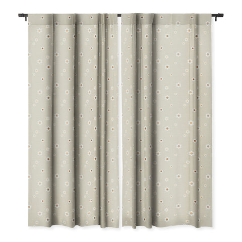 Iveta Abolina Tossed Daisies Neutral Blackout Window Curtain