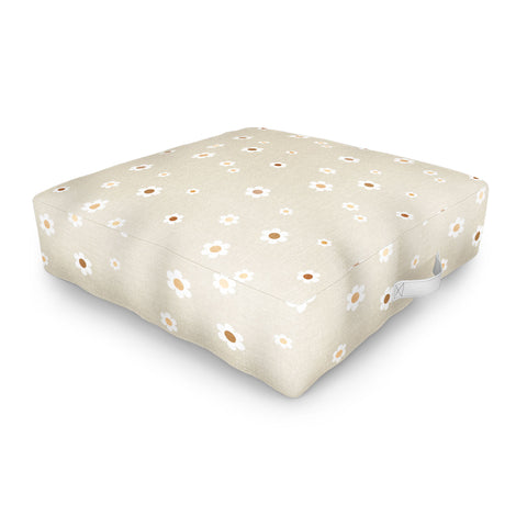 Iveta Abolina Tossed Daisies Neutral Outdoor Floor Cushion