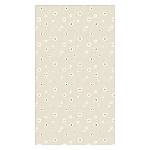 Iveta Abolina Tossed Daisies Neutral Tablecloth