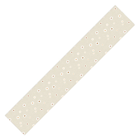 Iveta Abolina Tossed Daisies Neutral Table Runner