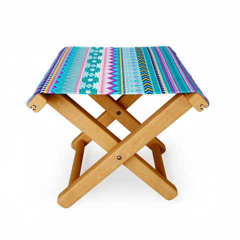 Iveta Abolina Tribal Teal Folding Stool