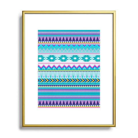 Iveta Abolina Tribal Teal Metal Framed Art Print