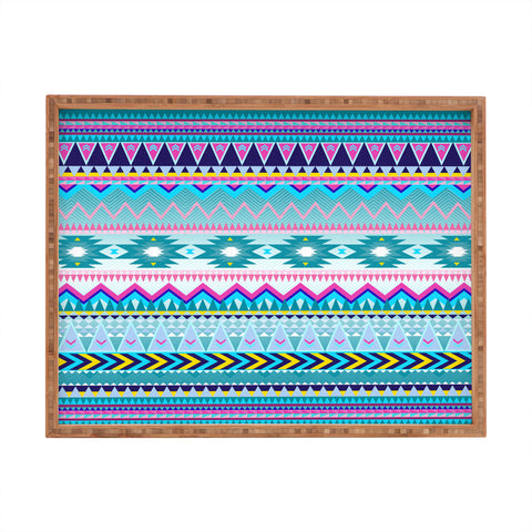 Iveta Abolina Tribal Teal Rectangular Tray