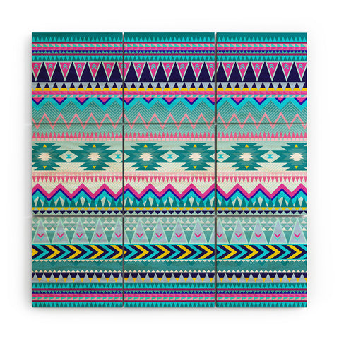 Iveta Abolina Tribal Teal Wood Wall Mural