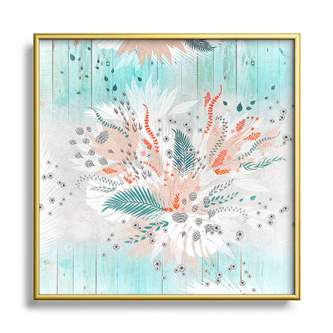 Iveta Abolina Tropical Teal Metal Square Framed Art Print