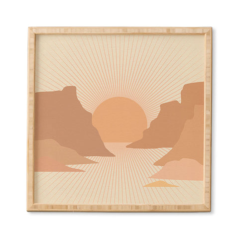 Iveta Abolina Valley Sunset Coral Framed Wall Art