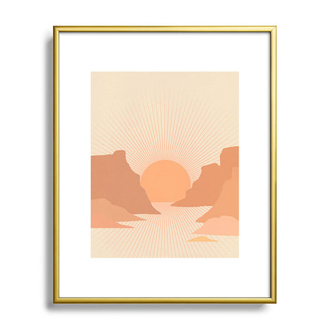 Iveta Abolina Valley Sunset Coral Metal Framed Art Print