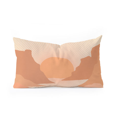 Iveta Abolina Valley Sunset Coral Oblong Throw Pillow