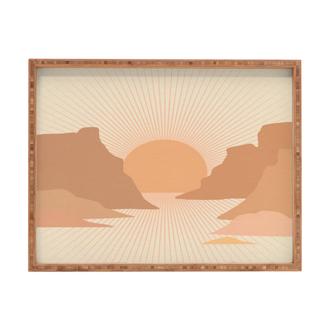 Iveta Abolina Valley Sunset Coral Rectangular Tray