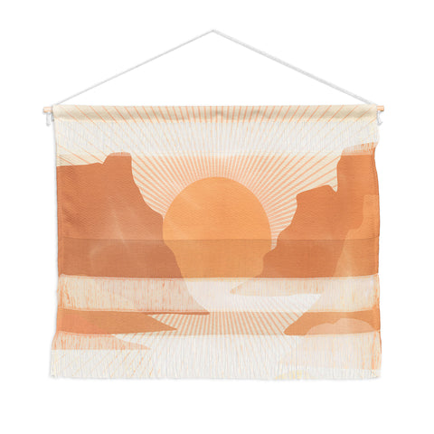 Iveta Abolina Valley Sunset Coral Wall Hanging Landscape