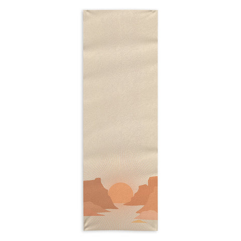 Iveta Abolina Valley Sunset Coral Yoga Towel