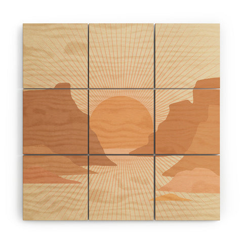 Iveta Abolina Valley Sunset Coral Wood Wall Mural