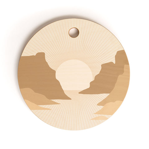 Iveta Abolina Valley Sunset Tan Cutting Board Round