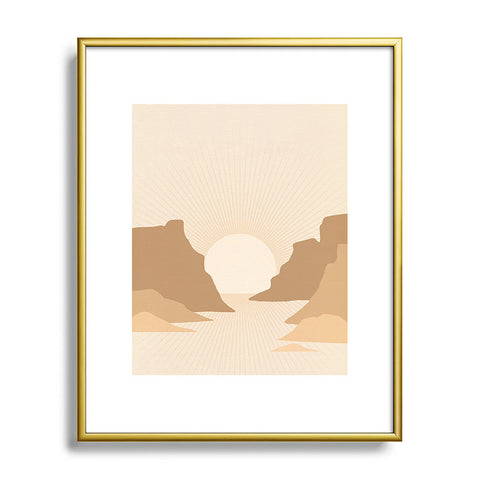 Iveta Abolina Valley Sunset Tan Metal Framed Art Print