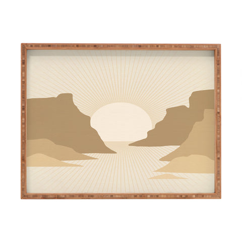 Iveta Abolina Valley Sunset Tan Rectangular Tray