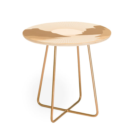 Iveta Abolina Valley Sunset Tan Round Side Table
