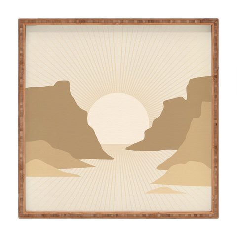 Iveta Abolina Valley Sunset Tan Square Tray