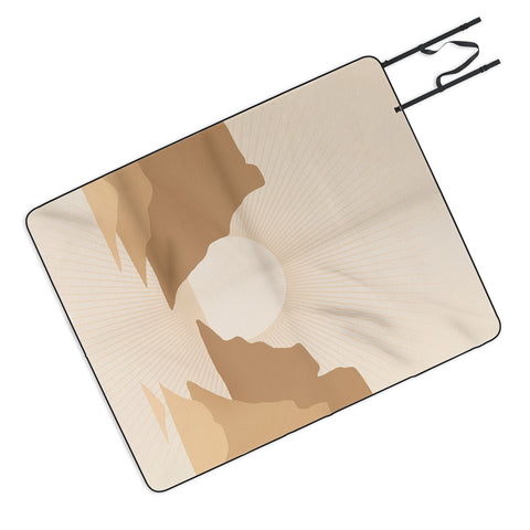 Iveta Abolina Valley Sunset Tan Outdoor Blanket