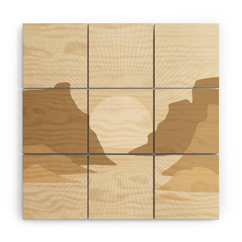 Iveta Abolina Valley Sunset Tan Wood Wall Mural