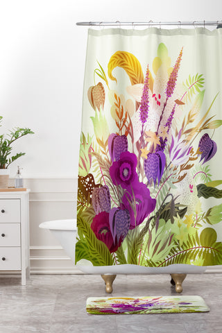 Iveta Abolina Viola Garden II Shower Curtain And Mat